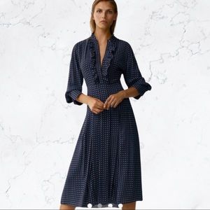 NWT Massimo Dutti Printed Navy Dress